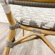 Стул Сен-Жермен плетеный серо-белый ножки светло-бежевые под бамбук - 17