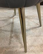 Стул Париж темно-серый бархат с вертикальной прострочкой (снаружи и внутри) ножки под золото - 6