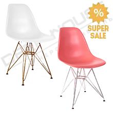 АКЦИЯ Стул 016 (не Eames) белый/персиковый ножки металл