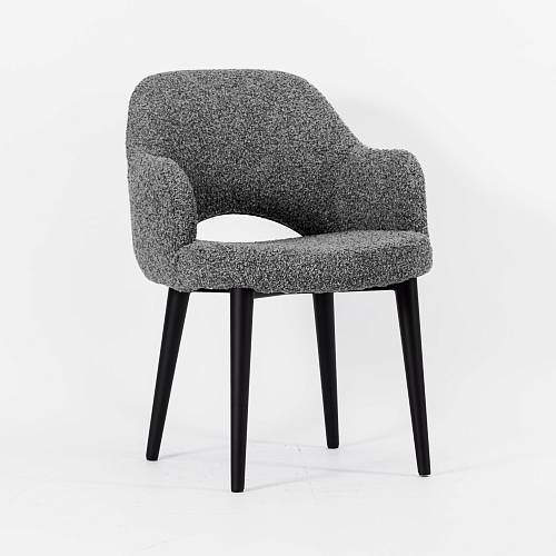 картинка Стул Мартин серая ткань букле ножки черные от производителя дизайнерской мебели Deephouse