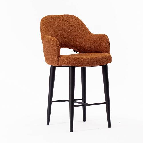 картинка Стул Мартин барный терракотовая ткань ножки черные от производителя дизайнерской мебели Deephouse