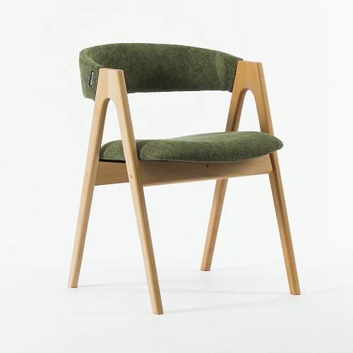 картинка Стул Дублин зеленая ткань массив бука (натуральное дерево) от производителя дизайнерской мебели Deephouse