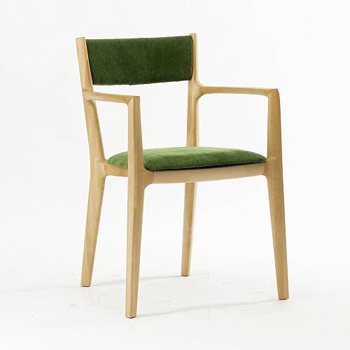 картинка Стул Виннер зеленая ткань массив березы тон натуральный (масло) от производителя дизайнерской мебели Deephouse