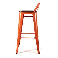 Барный стул TOLIX оранжевый + ясень темный - 8