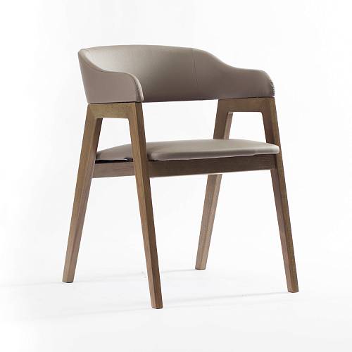 картинка Стул Челси серо-коричневая экокожа массив бука (терра) от производителя дизайнерской мебели Deephouse