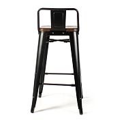 Полубарный стул TOLIX черная сталь + дерево - 5