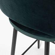 Стул барный Белладжио Нью вращающийся темно-зеленый бархат ножки черные - 6