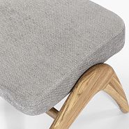 Кресло Хорсес с подставкой для ног светло-серая ткань, дуб, тон бесцветный - 11