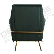 Кресло Амстердам темно-зеленый бархат + ножки золотой металл - 3