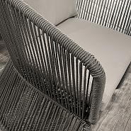 Кресло Сен-Тропе плетеное серое подушка серая - 6