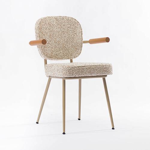 картинка Стул Детройт бежевая ткань ножки металл (бежевый) от производителя дизайнерской мебели Deephouse