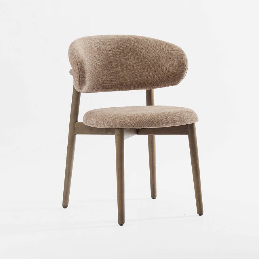 картинка Стул Феррара бежевая ткань ножки дуб тон терра (масло) от производителя дизайнерской мебели Deephouse