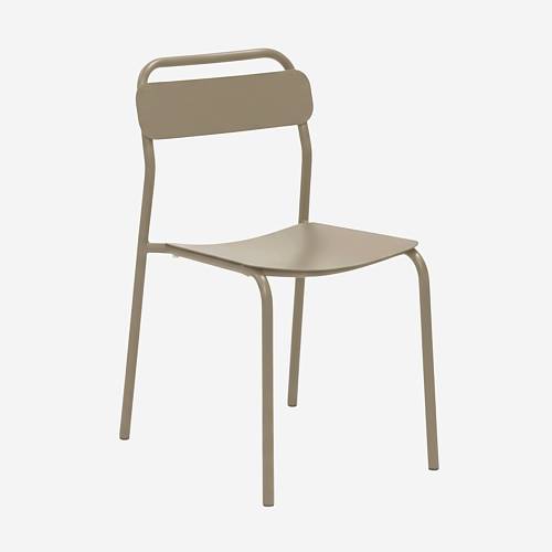 картинка Стул Корте металлический тон бежевый подушка бежевая от производителя дизайнерской мебели Deephouse