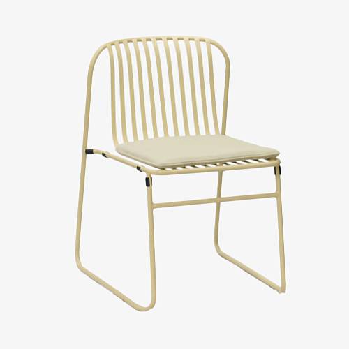 картинка Стул Сансони металлический тон желтый подушка желтая от производителя дизайнерской мебели Deephouse