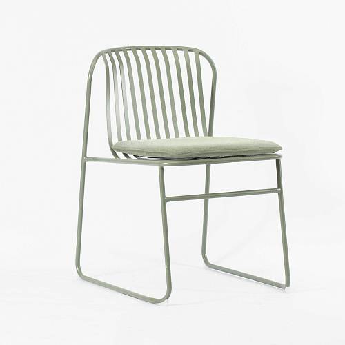 картинка Стул Сансони металлический тон фисташковый подушка фисташковая от производителя дизайнерской мебели Deephouse