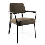 Кресло Вена сталь + сиденье серо-зеленая ткань - 1