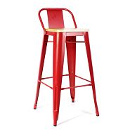 Полубарный стул TOLIX матовый красный + светлое дерево - 1