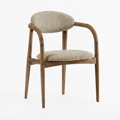 картинка Стул Женева бежево-коричневая ткань дуб (тон терра) от производителя дизайнерской мебели Deephouse