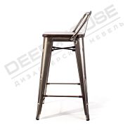 Полубарный стул TOLIX стальной + темное дерево - 12