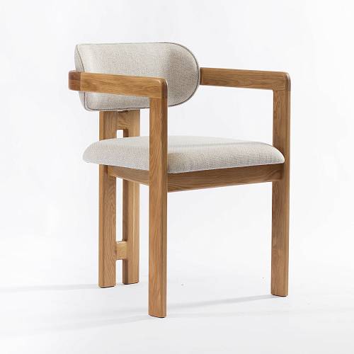 картинка Стул Виго светло-серая ткань дуб (тон натуральный) от производителя дизайнерской мебели Deephouse