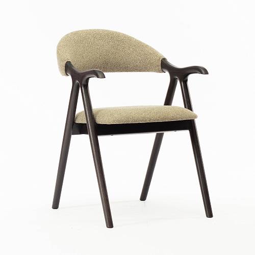 картинка Стул Бурбон коричневая ткань массив ясеня (черный лак) от производителя дизайнерской мебели Deephouse