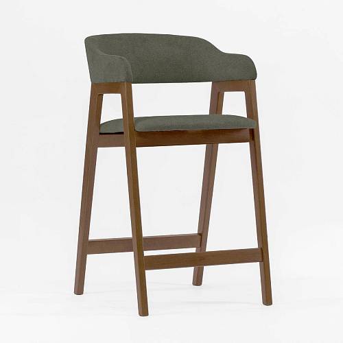 картинка Стул Челси полубарный зеленая ткань массив бука (терра) высота подлокотников 83,5 см от производителя дизайнерской мебели Deephouse