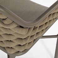 Кресло Кицбюэль плетеное бежевое, подушка ткань бежевая, ножки бежевый металл - 8