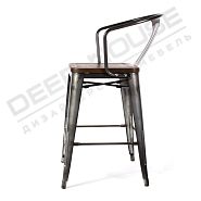 Полубарный стул TOLIX с подлокотниками сталь + дерево - 6