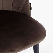 Стул Париж коричневый бархат с вертикальной прострочкой (снаружи и внутри) ножки черные - 6