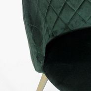 Стул Париж темно-зеленый бархат с прострочкой ромб (снаружи и внутри) ножки под золото - 6