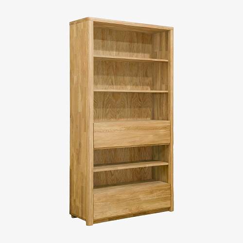 картинка Стеллаж Хорсенс с выдвижным ящиком 108,4х40,2х201,5 см массив дуба тон натуральный (масло) от производителя дизайнерской мебели Deephouse