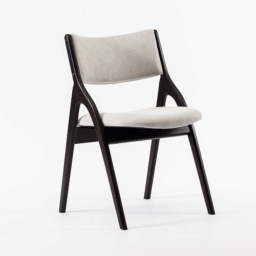 картинка Стул Кардифф пепельная ткань массив бука (темный орех) от производителя дизайнерской мебели Deephouse