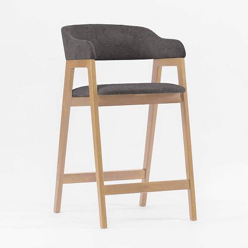 картинка Стул Челси полубарный темно-серая ткань массив бука (натуральный) высота подлокотников 83,5 см от производителя дизайнерской мебели Deephouse