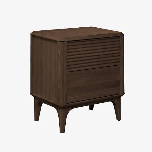 картинка Тумбочка Канберра 50х38х56 см массив дуба тон темный орех (бейц/лак) от производителя дизайнерской мебели Deephouse