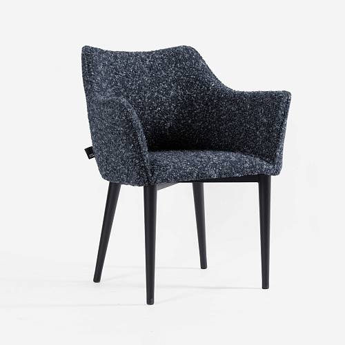 картинка Стул Moscow Denis Simachev для DH синяя ткань букле ножки черные от производителя дизайнерской мебели Deephouse