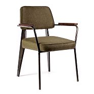 Кресло Вена сталь + сиденье оливковая ткань - 3