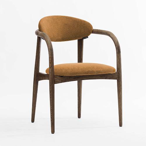 картинка Стул Женева оранжевая ткань дуб (тон терра) от производителя дизайнерской мебели Deephouse