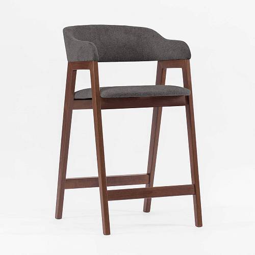 картинка Стул Челси полубарный темно-серая ткань массив бука (орех) высота подлокотников 83,5 см от производителя дизайнерской мебели Deephouse