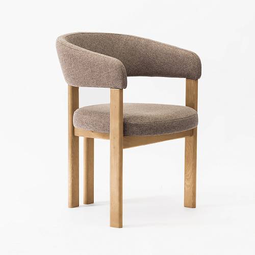 картинка Стул Аликанте серо-коричневая ткань ножки бук тон натуральный  от производителя дизайнерской мебели Deephouse