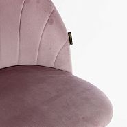 Стул Париж полубарный пыльно-розовый бархат с вертикальной прострочкой ножки черные - 6