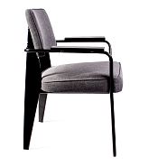 Кресло Вена черная сталь + сиденье серая ткань - 6