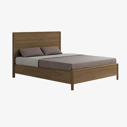 картинка Кровать Канберра 207х191х90 см спальное место 180х200 без настила массив дуба тон терра (масло) от производителя дизайнерской мебели Deephouse