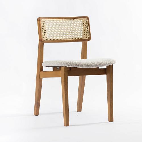 картинка Стул Нант серая ткань массив дуба (натуральный) от производителя дизайнерской мебели Deephouse