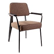 Кресло Вена сталь + сиденье светло-коричневая ткань - 6
