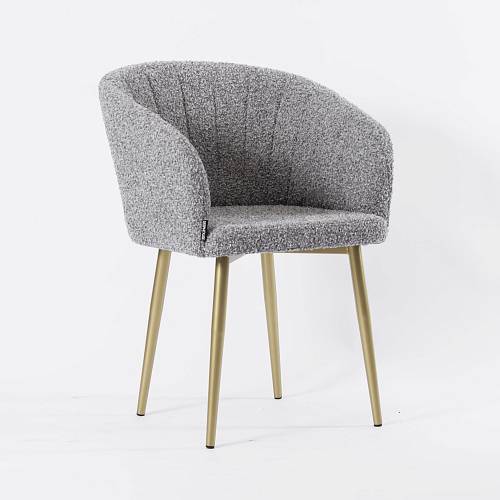 картинка Стул Гарда серая ткань букле ножки золото от производителя дизайнерской мебели Deephouse