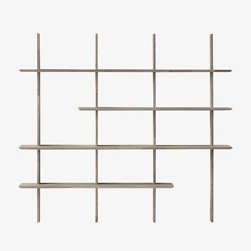 картинка Стеллаж Тампере 4 197х25х176 см массив дуба тон светлый натуральный (масло) от производителя дизайнерской мебели Deephouse