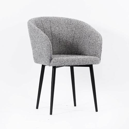 картинка Стул Гарда серая ткань букле ножки черные от производителя дизайнерской мебели Deephouse