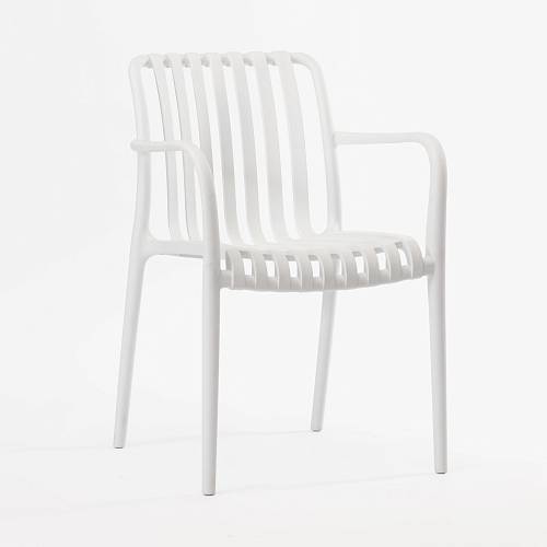картинка Стул Чанг с подлокотниками пластиковый белый от производителя дизайнерской мебели Deephouse