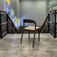 Подушка к стулу Лугано без подлокотников бежево-коричневая ткань - 4