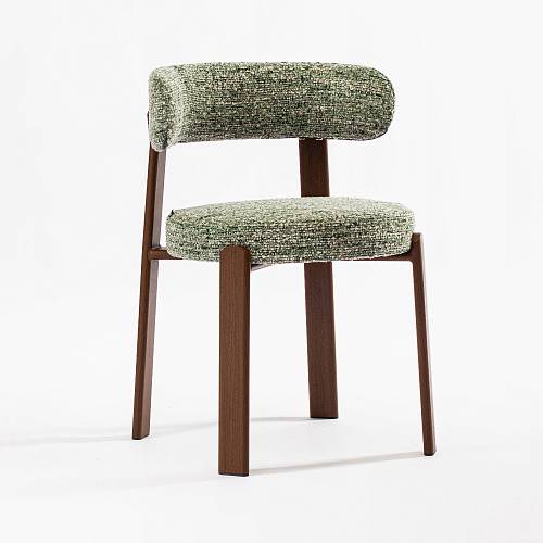 картинка Стул Бонн зеленая ткань ножки металл (под дерево) от производителя дизайнерской мебели Deephouse